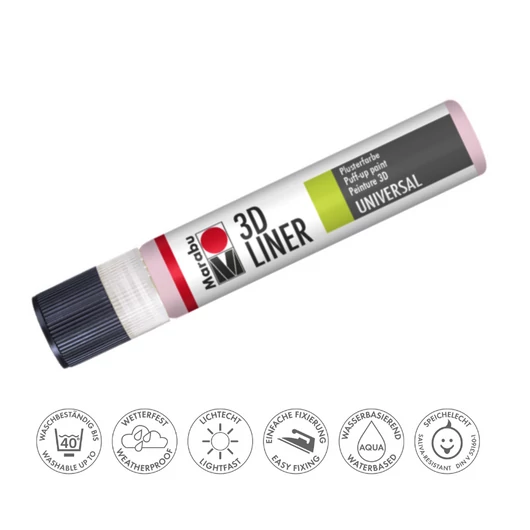 Marabu hőre puffadó PLUSTER PEN (3D LINER) 627 pasztel rózsa 25ml