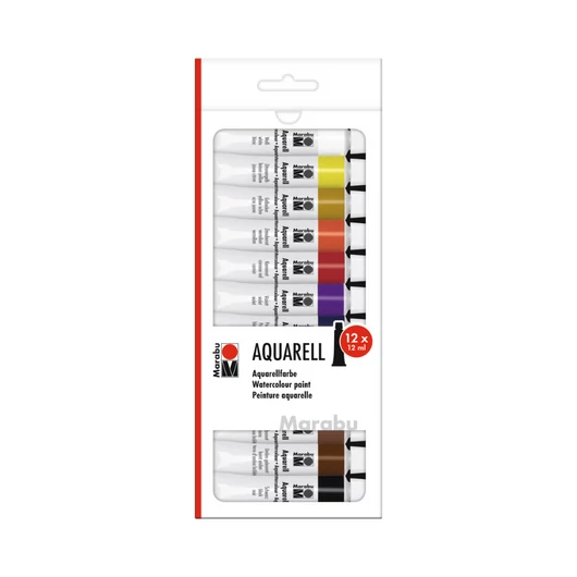 Marabu AQUARELLFARBEN akvarellfesték készlet 12*12ml