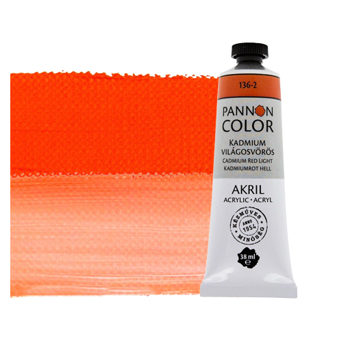 Pannoncolor akrilfesték 136-2 kadmium világosvörös 38ml