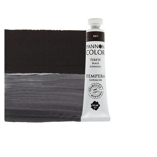 Pannoncolor  tempera 624-1 fekete 18ml