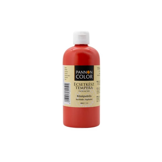 Pannoncolor  tempera 602 középvörös ecsetkész 500ml